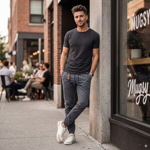 Mugsy Gray 606S Cotton Jogger Pants Trousers   Mens Size Medium